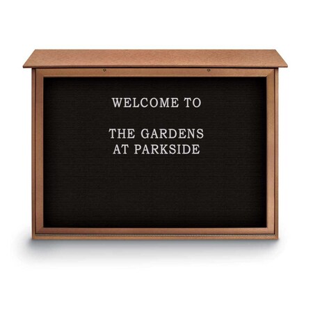 United Visual Products Outdoor Enclosed Combo Board, 48"x36", Blk Frame/Wht Porc & Dark Spruce UVCB4836ODB-WHTPORC-DRKSPR